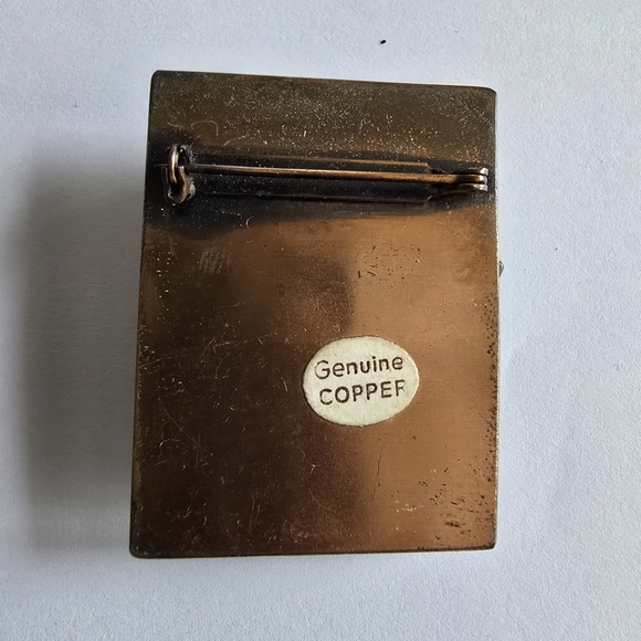 Vintage solid copper brooch pin mermaidcore ocean beach tropical sea shell - Picture 6 of 10